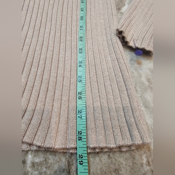 Croft & Barrow Ribbed Cotton Sweater Women’s XL Mock Neck Beige Long Sleeve - Picture 7 of 8